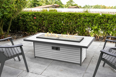 Brooks Linear White Gas Fire Pit TableBRK-1242-19-W-K